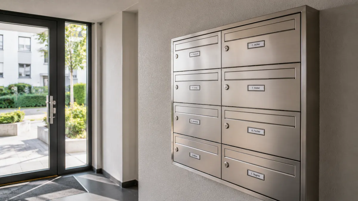 Briefkastenanlage im Mehrfamilienhaus