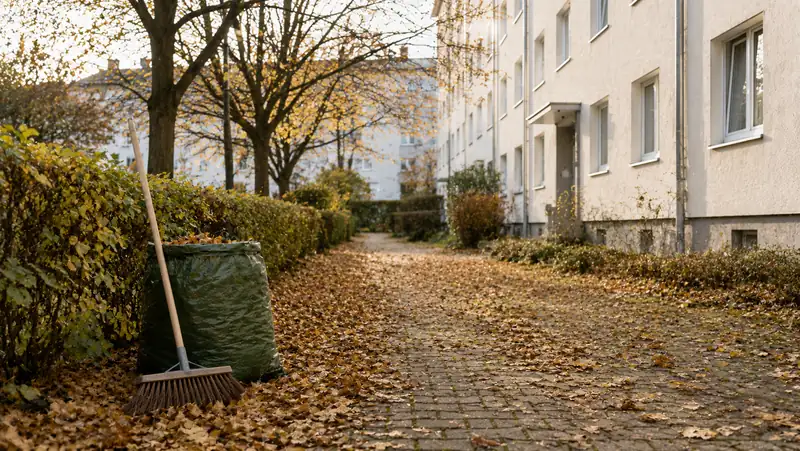 Laub entfernen im Herbst