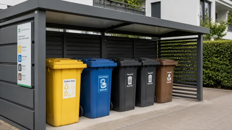 Mülltonnenstellplatz sauber halten