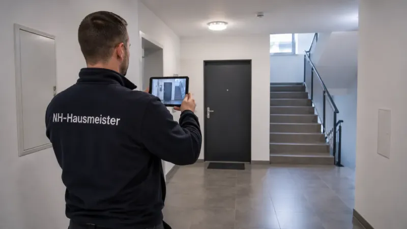 Schlüsselbund mit Anhängern auf einem ausgefüllten Schlüsselübergabeprotokoll